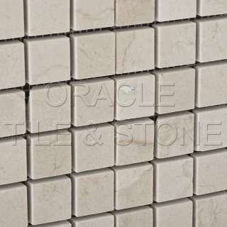 Crema Marfil Marble 1 X 1 Polished Mosaic Tile on Mesh  