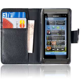 LEATHER WALLET FLIP CASE COVER FOR VARIOUS MOBILE PHONES LCD SCREEN 