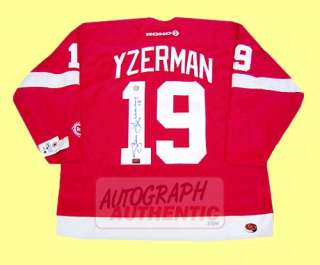 Autographed Steve Yzerman Jersey. The jersey is semi pro, CCM, KOHO 