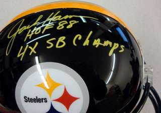 Jack Ham Autographed Pittsburgh Steelers Full Size Black Helmet HOF 88 