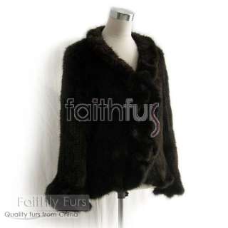 Mink Fur Knitted Ladys Jacket/Coat/Overcoat/Outerwear  