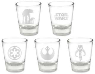 Star Wars 5pc Shot Glass Set (Jedi Rebels Fett AT AT)  