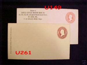 U149 / U261 US UNUSED 19TH CENTURY ENTIRES  