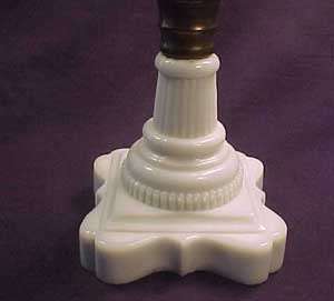 Buckle Early American Pattern Glass Oil Lamp Milk Base  