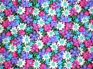New Calico Purple Pink White Fabric BTY Quilting Floral  
