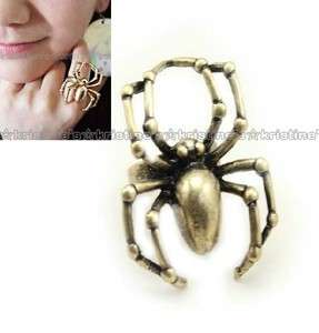   Big Retro Bronze Spider Ring 17.5mm Inner Dia   