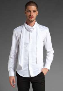 SAINT AUGUSTINE ACADEMY Marques Scarf Collar Dress Shirt in White at 