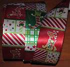 Fabric Ribbon~Christm​as Red~Reindeer~C​raft~Wreath~Bo​w
