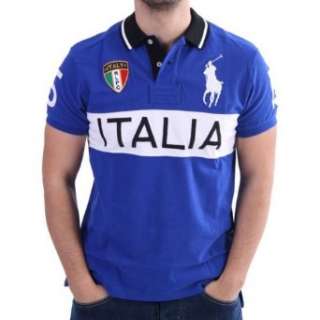Ralph Lauren Länder Polo Shirt   Italy   Blau  Bekleidung