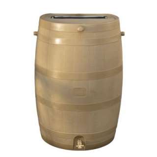 50 Gal. Rain Barrel With Brass Spigot, Oak 55100009005400 at The Home 