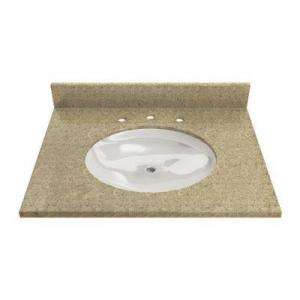 Solieque 31 in. Natural Quartz Single Bowl Vanity Top with 8 in 