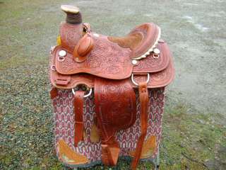 16 LEATHER WESTERN WADE ROPER ROPING COWBOY TRAIL SADDLE 5 YEAR 