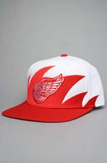 Mitchell & Ness The Detroit Red Wings Sharktooth Snapback Hat in Red 