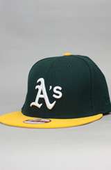  Battle of the Bay Oakland Athletics Snapback Hat (Green/Yellow