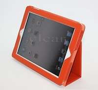 Magnetic iPad 2 Leather Case Cover with Stand Orange  