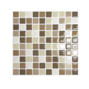 Smart Tiles 10 in. x 10 in. Multi Colored Harmony Mosaic Gel Tile 