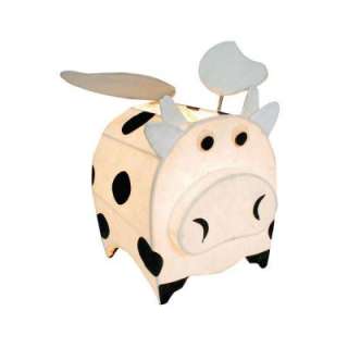 Lumisource 8 in. Black and White Table Lamp IVLS COW 