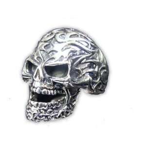 Ring Tattoo Skull Tribal Totenschädel Totenkopf Silber Schmuck Ringe 