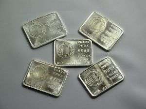 Plata Pura Banco Minero del Peru 1oz silver bar 5 piece  