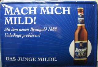 Braugold 1888 german beer sign tin tacker  