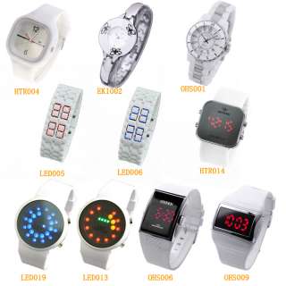 New White Digital LED/Quartz Sport Lady Men Wrist Watch  