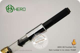 HERO 88 Fountain Pen Lacquered Black Gold Pattern Great  