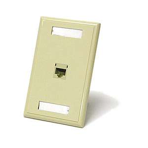 Cables To Go Cat5 e RJ45 1 Port Faceplate   Ivory 
