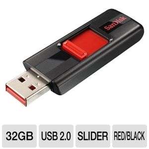 SanDisk SDCZ36032GB35 Cruzer USB Flash Drive   32GB, Black, Red at 