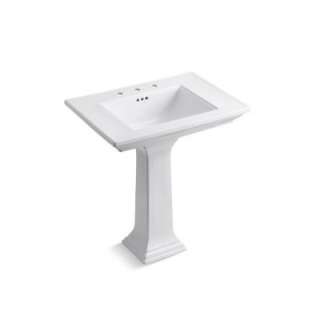   Pedestal Bathroom Sink with 8 in. Centers and Stately Design in White