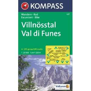 Villnösstal / Val di Funes 1  25 000 Wander  und Bikekarte. Carta 