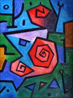 High Q. Hand Painted Oil Painting Repro Paul Klee Heroic Roses  