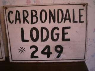VINTAGE CARBONDALE PA MASONIC MASONS LODGE #249 SIGNS  