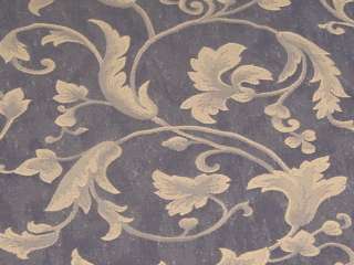BLUE BEIGE VINE TAPESTRY UPHOLSTERY FABRIC PER YD  