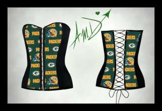 SEXY CUSTOM MADE NFL GREEN BAY PACKERS BANDEAU CORSET  