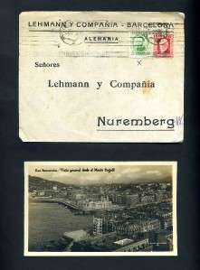 10 SPAIN MADRID EARLY COVER POST CARD LETTER LOT GERMANY AUSTRIA 
