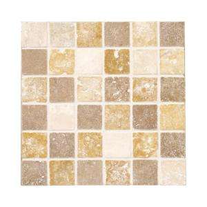   Cream & Brown Travertine Floor and Wall Tile 83016 
