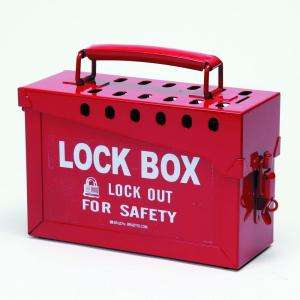 Brady Portable Metal Lock Box   Red 65699 