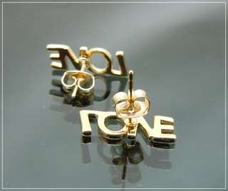 Vintage Designer Inspired Cute Gold GP Love Earring  