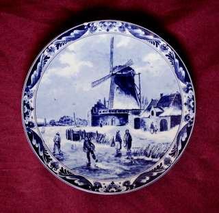   Vintage Blue Delft Plate, Marked Holland Handpainted Delfino  