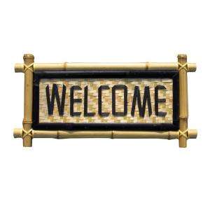 Backyard X Scapes 24 In. X 12 In. Bamboo Sign   Welcome (HDD BAMA 
