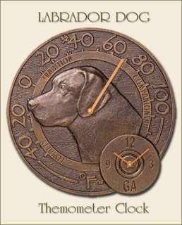 LABRADOR RETRIEVER DOG CLOCK THERMOMETER   IMMEDIATE SHIPPING   ONLY 