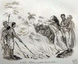 Indien Sati Witwenverbrennung INDIA orig. 1834 Witwe  