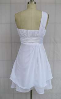 BL915 WHITE PLEATED PADDED BEADED BRIDESMAID COCKTAIL WEDING PARTY 
