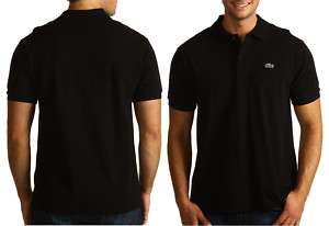 NWT LACOSTE BRAND MENS BLACK Classic Polo Shirts  