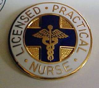 LPN Nurse Blue Cross Caduceus Emblem Pin w/Safety Catch  