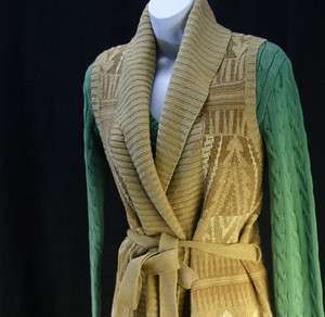 NWT Lauren Ralph Lauren Womens Belted Shawl Knit Vest  