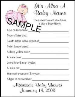 Personalized ITS ALSO A BABY NAME Baby Shower Game  
