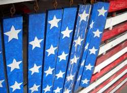 UNIQUE OLD WOOD AMERICAN FLAG FOLK ART WALL HANGING SIGN  