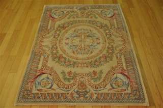 SIMPLY BEAUTIFUL DESIGN 4x6 NICE SOFT COLORS FRENCH SAVONNERIE RUG 