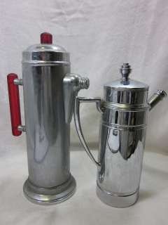 Vintage Chrome & Stainless Martini/Drink Pitchers  